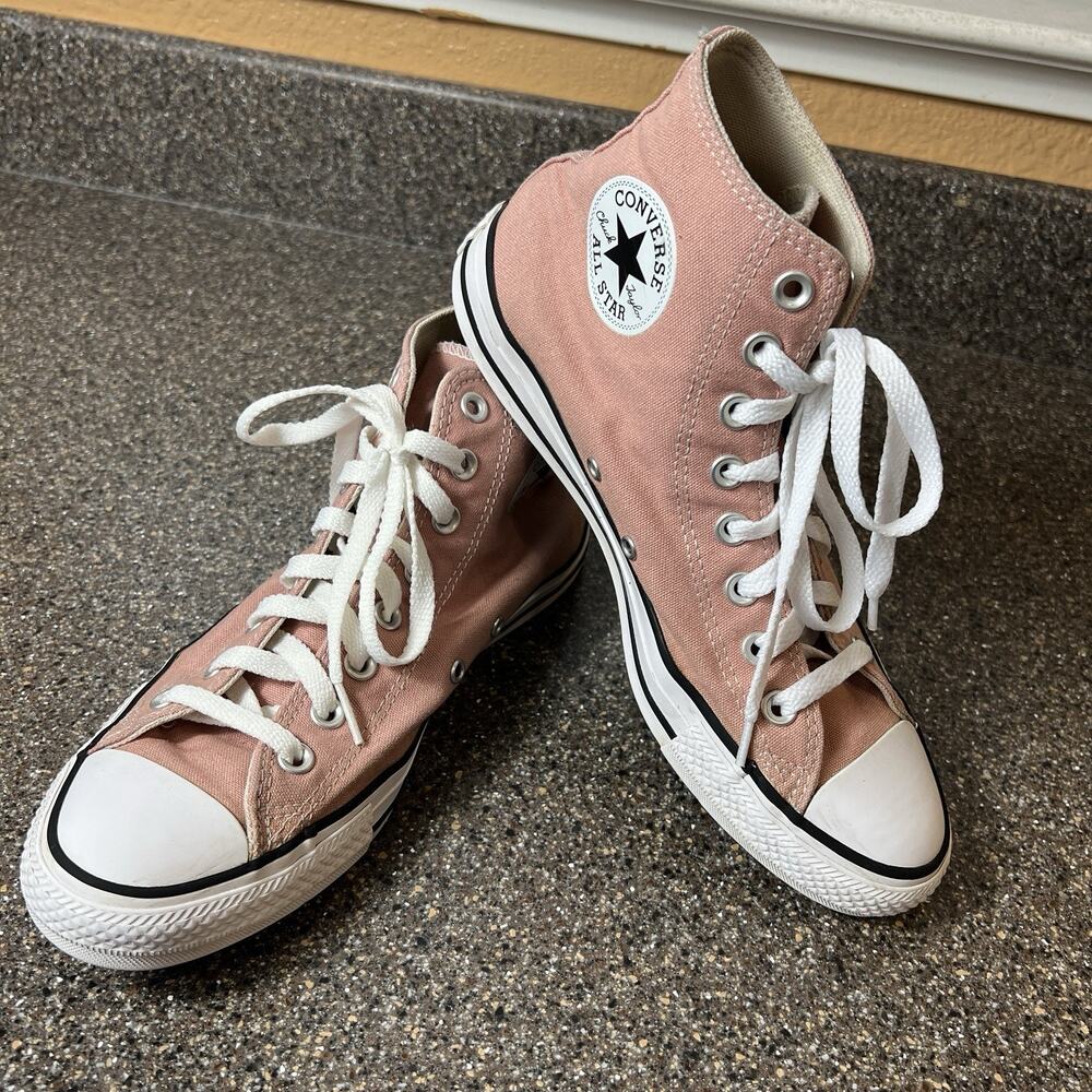 Converse All Star Hi-Top Pink/Peach Canvas Womens Sz 9.5 Sneakers Mens 7.5 Shoes